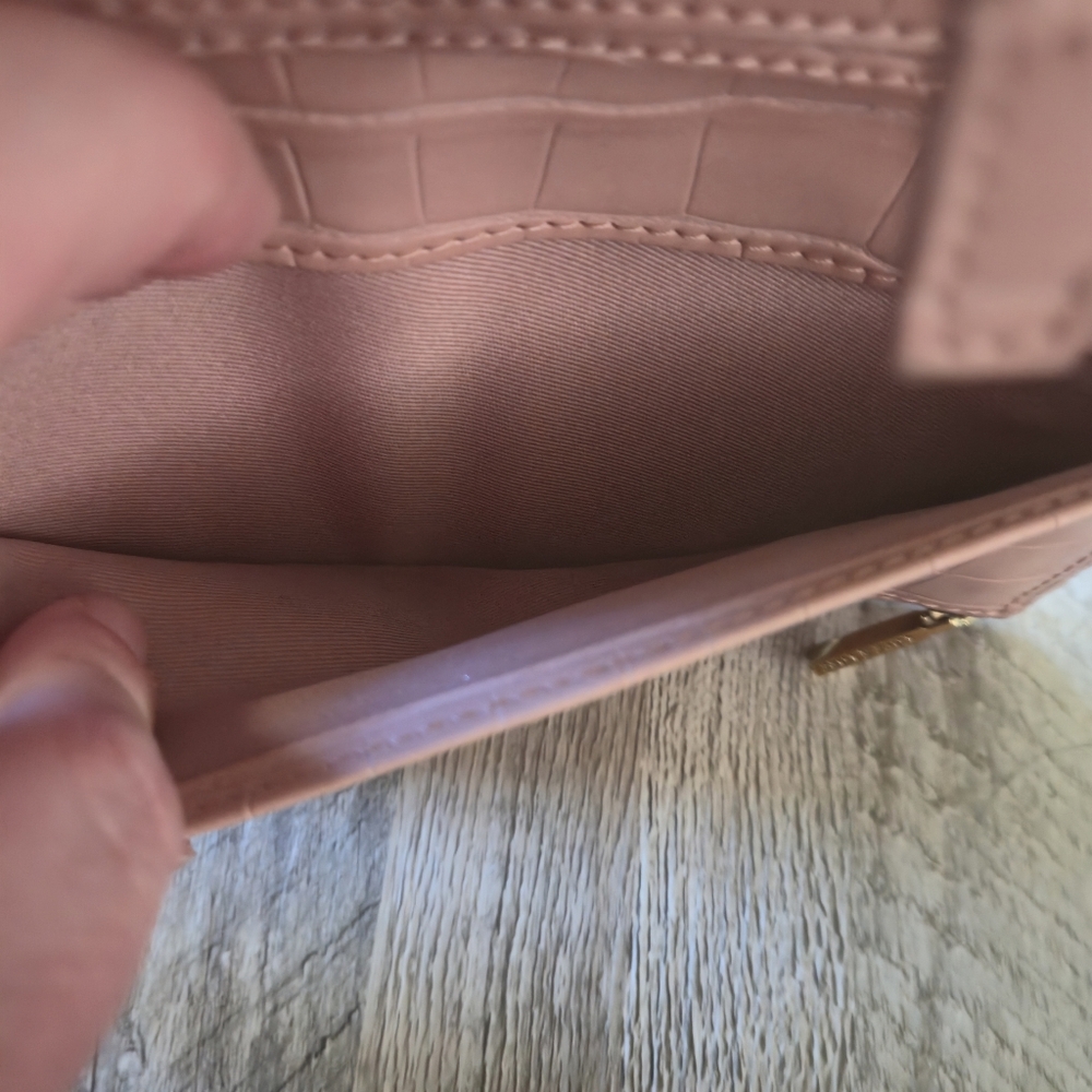 Love & Lore Pink Croc Embossed Continental Clutch Wallet Vegan Faux Leather - Picture 8 of 16